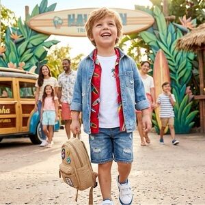 New Gymboree Colorful Surfboard Print Kids Boy Cotton Shirt Sz 4 NWOT